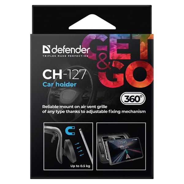 Defender do samochodu, ventGrip, czarno-srebrny, metal, na kratkę wentylacyjną, czarno-srebrna, telefon