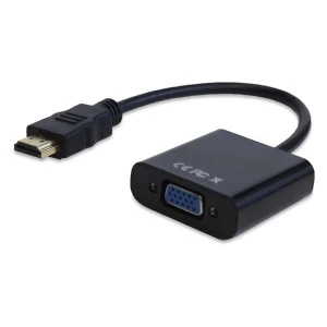 Video HDMI M - VGA (D-Sub) (F), 0.2 m, przewodowy, czarny