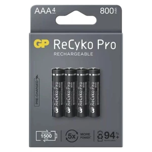 Akumulatorki, AAA (HR03), 1.2V, 800 mAh, GP, kartonik, 4-pack, ReCyko Pro