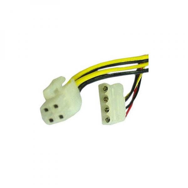 PC Redukcja, zasilanie płyty głównej, DC 5,25" M-P4 (4pin) M, 0, czarna, Logo, MOLEX