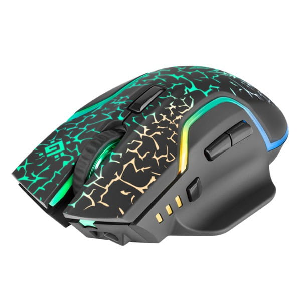 Defender Mysz Oneshot GM-067 LED, 3200DPI, 2.4 [GHz], optyczna, 6kl., bezprzewodowa, czarna, wbudowany akumulator