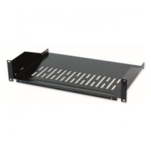 Półka do szafy 19" Intellinet 400mm 2U perforowana, czarna - USZ OPAK
