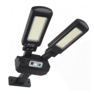 Lampa uliczna solarna LED Maclean MCE447 z czujnikiem ruchu i pilotem IP54, 5W, 2x450lm, 6500K, Li-ion 2400 mAh, 3 tryby pracy