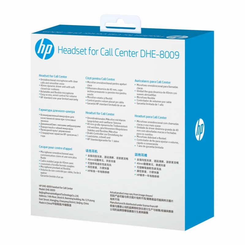 HP DHE-8009 słuchawki z mikrofonem, regulacja głośności, czarna, klasyczna typ 3,5mm jack