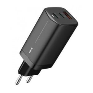 Ładowarka sieciowa GaN iBOX C-65 USB-C PD65W, kabel USB-C, Black