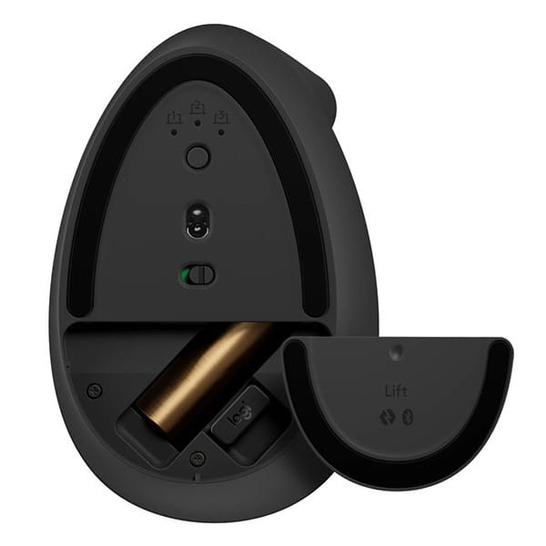 Logitech Mysz LIFT GRAPHITE, 4000DPI, bluetooth, optyczna, 6kl., bezprzewodowa, szara, 1 szt AA, ergonomiczna, wertykalna