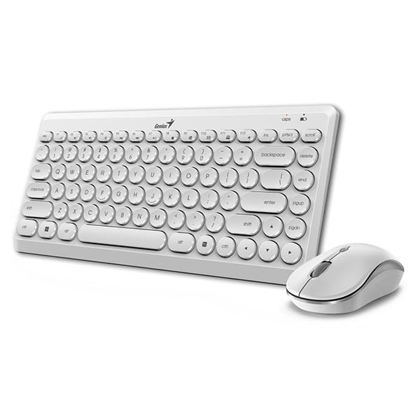 Genius LuxeMate Q8000, zestaw klawiatura z myszą optyczną bezprzewodową, 4x AAA, CZ/SK, klasyczna, 2.4 [Ghz], bezprzewodowa, biała
