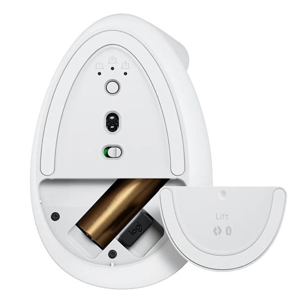 Logitech Mysz LIFT, 4000DPI, bluetooth, optyczna, 6kl., bezprzewodowa, biała, 1 szt AA, ergonomiczna, wertykalna