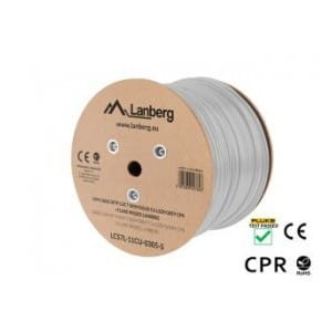 Kabel SFTP Lanberg kat. 7 305m drut CU szary CPR+ fluke passed