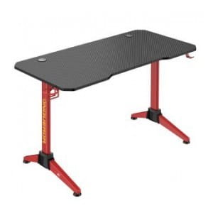 Biurko gamingowe NanoRS RS701 czarno-czerwone 100kg max, wysokość 750mm, podświetlenie LED RGB