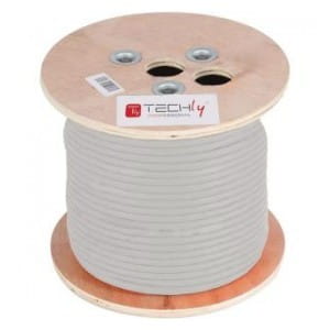 Kabel instalacyjny TechlyPro skrętka Cat5e F/UTP drut 100% miedź, 305m szary