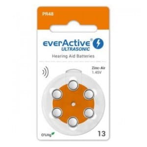 Baterie do aparatów słuchowych 13 / PR48 everActive ULTRASONIC 13 - 6 sztuk