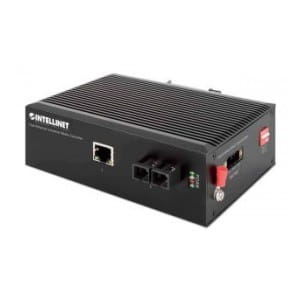 Media konwerter Intellinet 10/100Base-TX RJ45/100Base-FX SC SM przemysłowy DIN