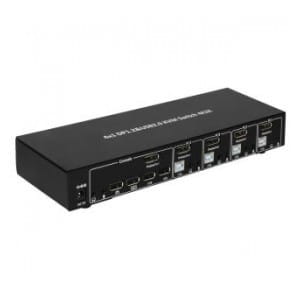 Przełącznik KVM Techly DisplayPort / USB 4x1 4K*30Hz, HUB USB 2.0