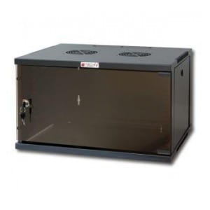 Szafa wisząca, zmontowana Techly 9U, 540x450, Rack 19", szklane drzwi, czarna