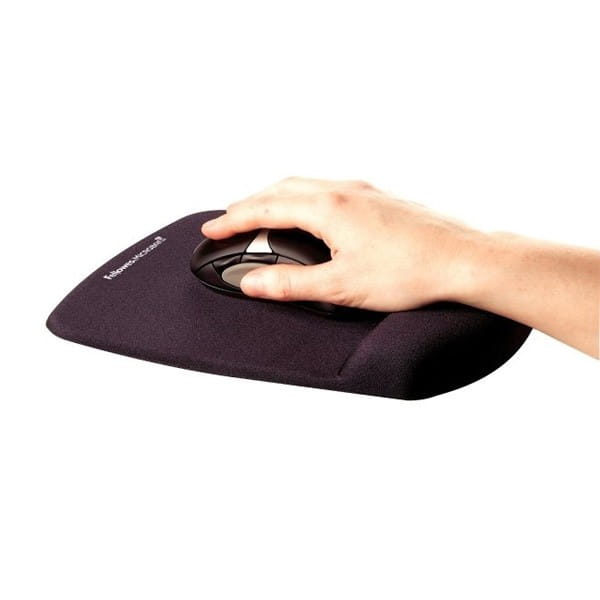 Ergonomiczna, piankowa, czarna, 20x24.5 cm, 2 cm, Fellowes, tekstylna powierzchnia