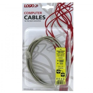 Logo USB kabel (2.0), USB A M - 4-pin M, 1.8m, biały, blistr, MITSUMI