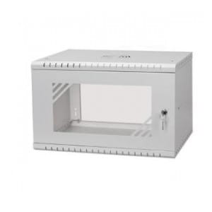Szafa wisząca Rack 19" Netrack, ECO-Line 9U/600mm, szara, drzwi przeszklone