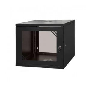 Szafa wisząca Rack 19" Netrack ECO-Line, 9U/600mm, czarna, drzwi przeszklone
