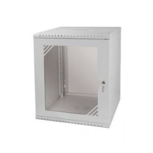 Szafa wisząca Rack 19" Netrack, ECO-Line, 12U/600mm, szara, drzwi przeszklone