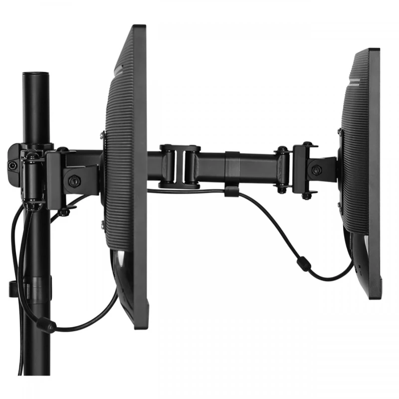 Regulowany uchwyt ULTRADESK na 2 monitory, mocowanie na zacisk, 17"-30", 75x75/100x100, czarny