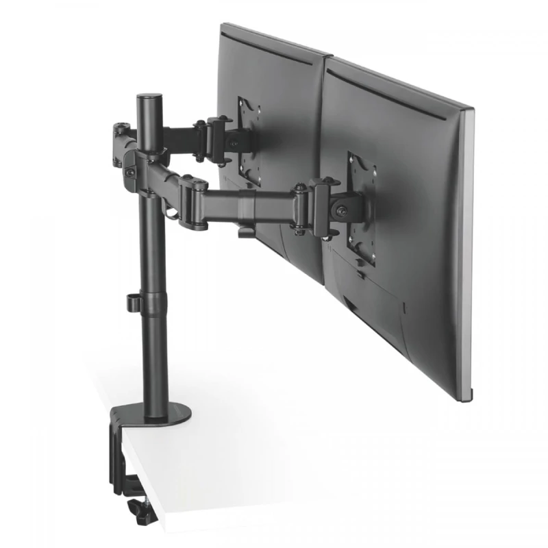 Regulowany uchwyt ULTRADESK na 2 monitory, mocowanie na zacisk, 17"-30", 75x75/100x100, czarny