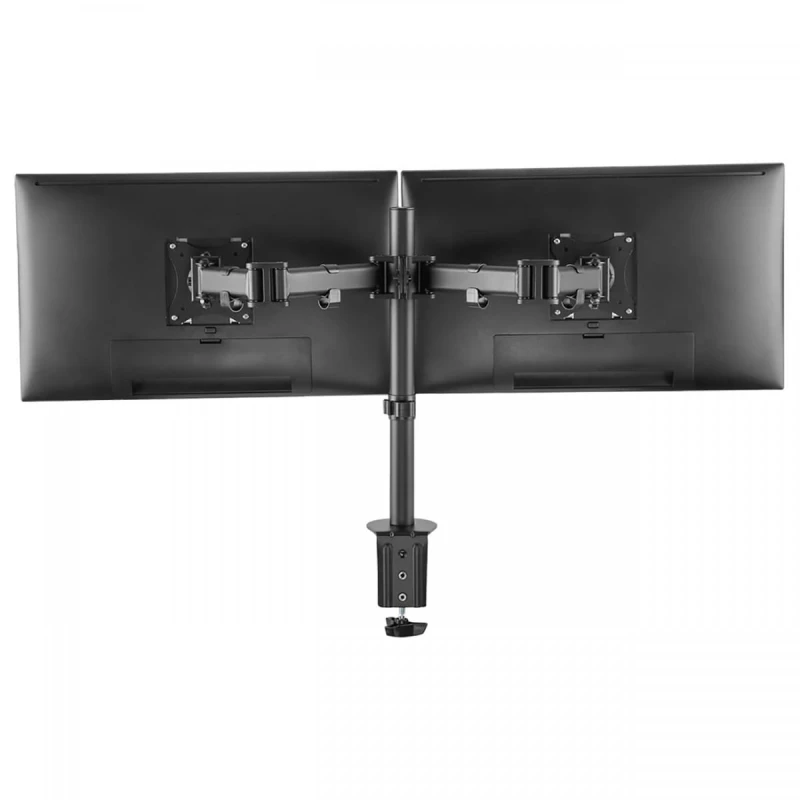 Regulowany uchwyt ULTRADESK na 2 monitory, mocowanie na zacisk, 17"-30", 75x75/100x100, czarny