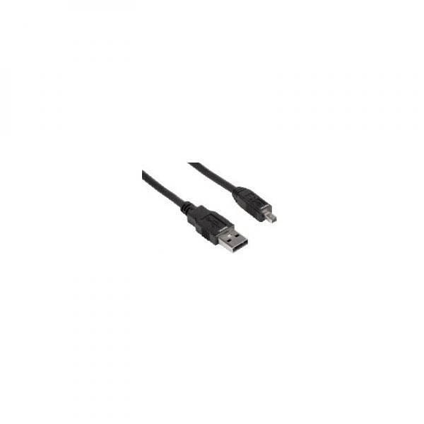 Kabel USB (2.0), USB A M- 8 pin M, 1.8m, czarny, Logo, blistr, PANASONIC