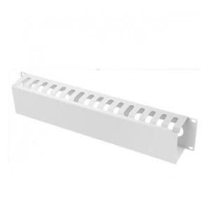 Organizator kabli 19''/1U -  metal, szary z pokrywą Netrack