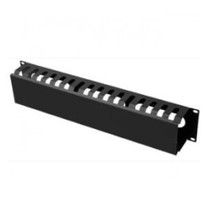 Organizator kabli 19''/1U -  metal, czarny z pokrywą Netrack