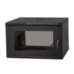 Szafa wisząca Rack 19" Netrack, ECO-Line, 6U/450mm, czarna, drzwi przeszklone