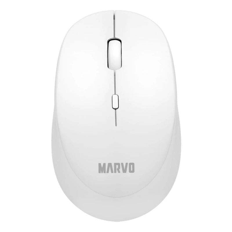 Marvo Mysz WM103WH, 1600DPI, 2.4 [GHz], optyczna, 4kl., bezprzewodowa, biała, 1 szt AA, biurowa, cicha