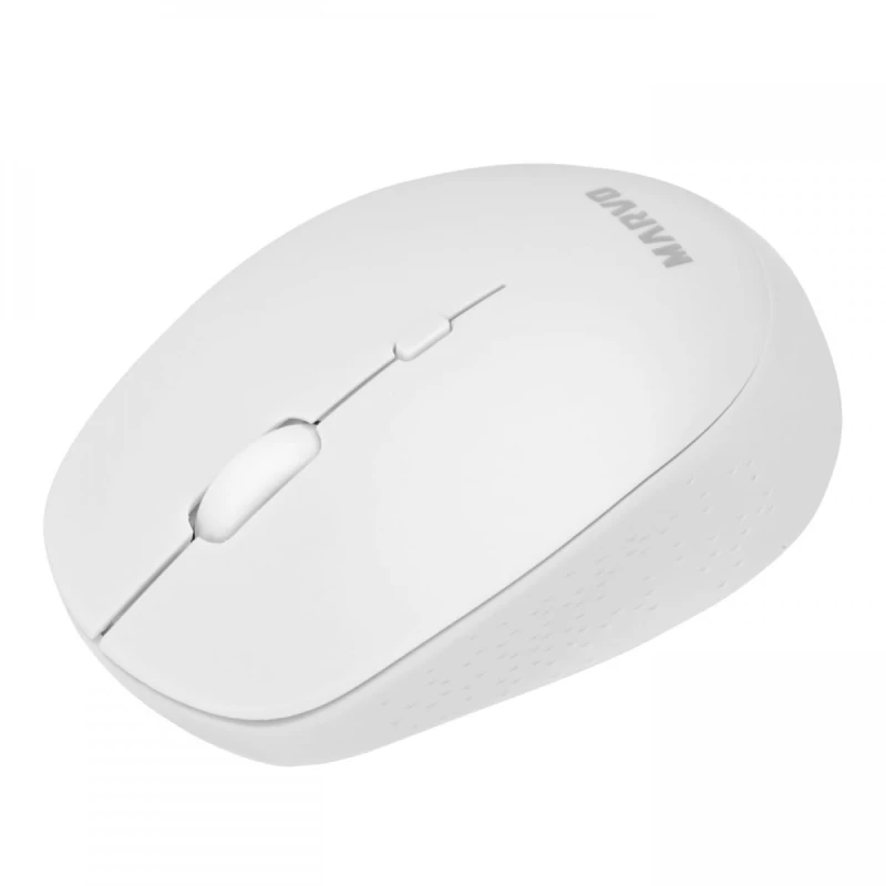 Marvo Mysz WM103WH, 1600DPI, 2.4 [GHz], optyczna, 4kl., bezprzewodowa, biała, 1 szt AA, biurowa, cicha