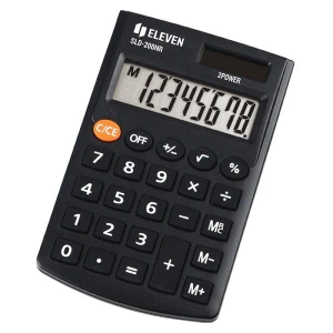 Eleven Kalkulator SLD200NR, czarna, kieszonkowy, 8 miejsc