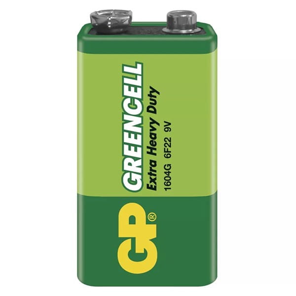 Bateria cynkowo-węglowa, 9V, 9V, GP, blistr, 1-pack, Greencell