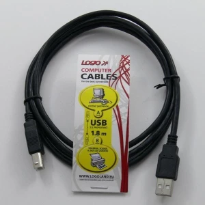 Logo USB kabel (2.0), USB A M - USB B (M), 1.8m