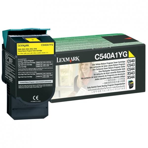 Lexmark oryginalny toner C540A1YG, yellow, 1000s, return, Lexmark C540, X543, X544, X543, X544, O