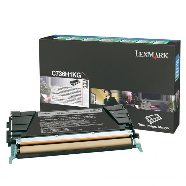 Lexmark oryginalny toner C736H1KG, black, 12000s, high capacity, return, Lexmark C736, X736, X738, O