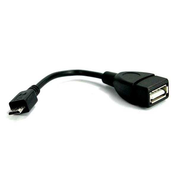 Kabel USB (2.0), USB micro OTG  M- USB A OTG F, 0.15m, czarny