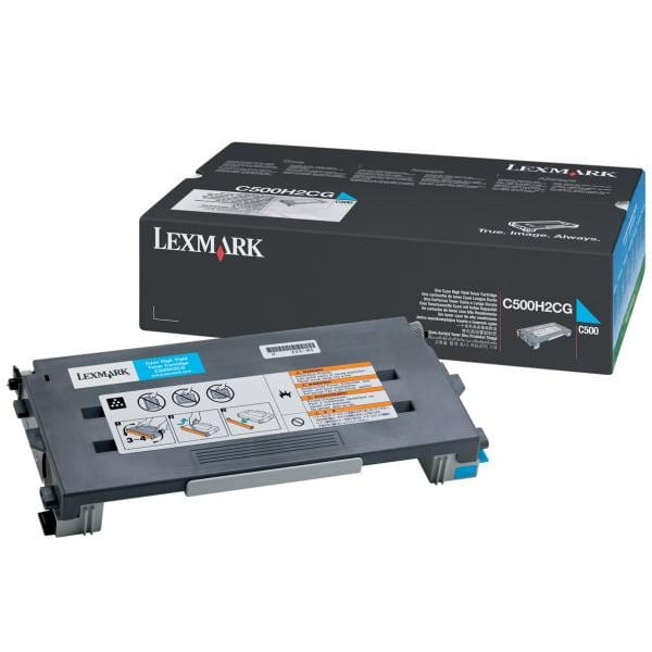 Lexmark oryginalny toner C500H2CG, cyan, 3000s, return, Lexmark C500, X500, O