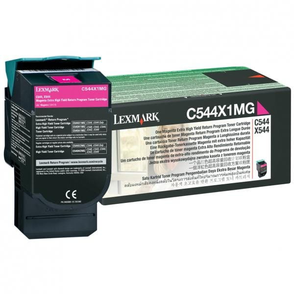 Lexmark oryginalny toner C544X1MG, magenta, 4000s, extra duża pojemność, return, Lexmark X544x, O