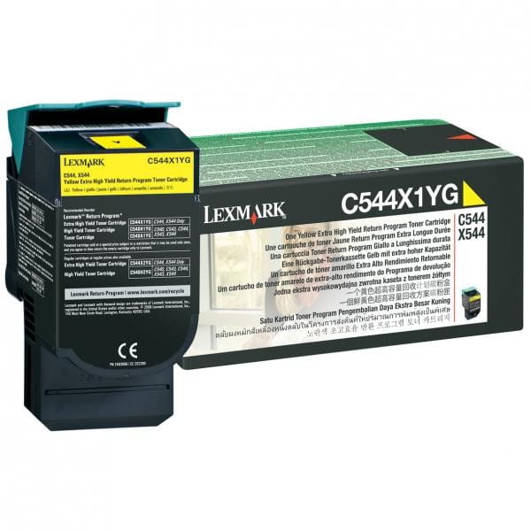 Lexmark oryginalny toner C544X1YG, yellow, 4000s, extra duża pojemność, return, Lexmark X544x, O