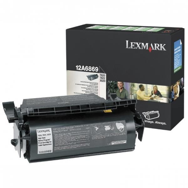 Lexmark oryginalny toner 12A6869, black, 10000s, naklejane etykiety, return, Lexmark T620, X620e, T622, O