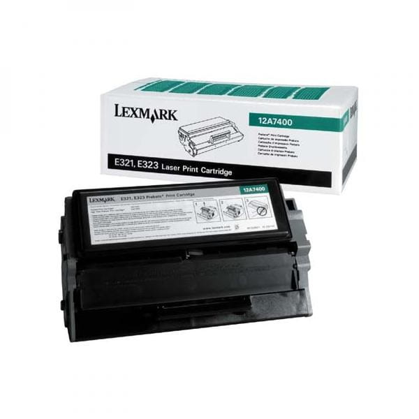 Lexmark oryginalny toner 12A7400, black, 3000s, return, Lexmark E321, E323, O