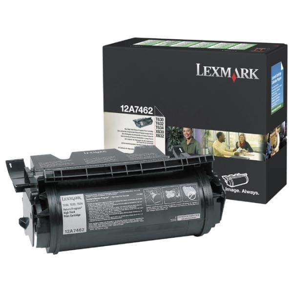 Lexmark oryginalny toner 12A7462, black, 21000s, return, Lexmark T630, T632, T634, X630, X632e, O