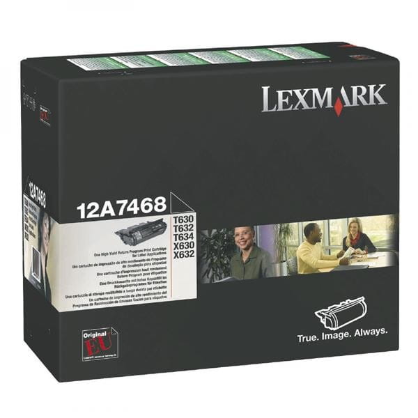 Lexmark oryginalny toner 12A7468, black, 21000s, naklejane etykiety, return, Lexmark T630, T632, T634, X630, X632e, O