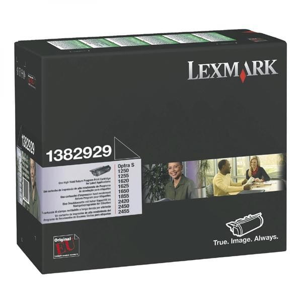 Lexmark oryginalny toner 1382929, black, 17600s, naklejane etykiety, return, Lexmark Optra S 1250, 1620, 1855, 2455, O