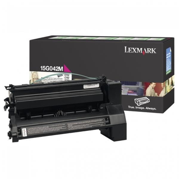Lexmark oryginalny toner 15G042M, magenta, 15000s, return, Lexmark C752, C76x, O
