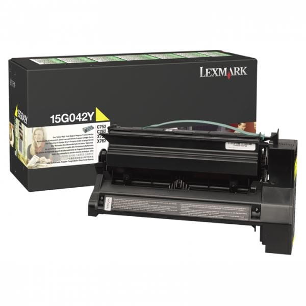 Lexmark oryginalny toner 15G042Y, yellow, 15000s, return, Lexmark C752, C76x, O