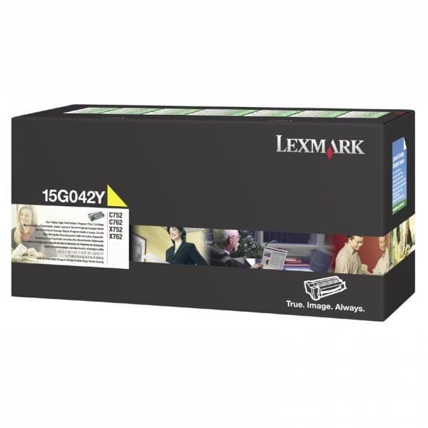 Lexmark oryginalny toner 15G042Y, yellow, 15000s, return, Lexmark C752, C76x, O